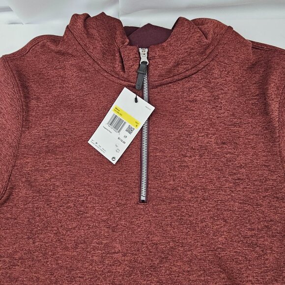 Nike Dri Fit Men's Burgundy 1/4 Zip Hooded Long Sleeve Pullover Size S NWT - Picture 3 of 15